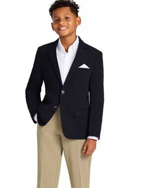 Tommy Hilfiger Big Boys Alexander Bi-stretch Blazer Modern Fit Pocket Square 10